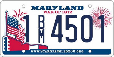 MD license plate 1BM4501