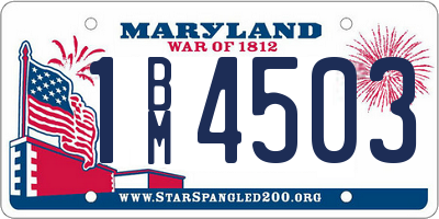 MD license plate 1BM4503