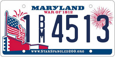 MD license plate 1BM4513