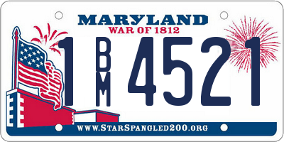 MD license plate 1BM4521