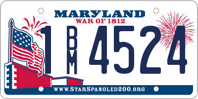 MD license plate 1BM4524