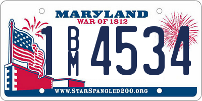 MD license plate 1BM4534
