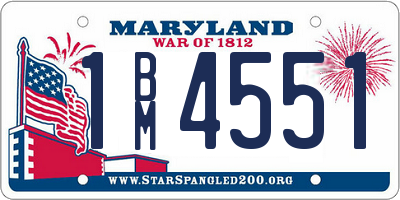 MD license plate 1BM4551