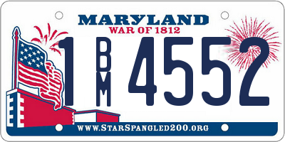 MD license plate 1BM4552