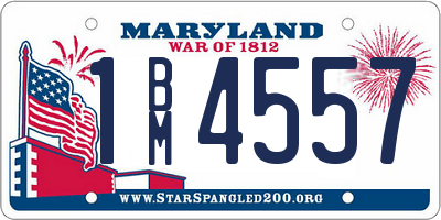 MD license plate 1BM4557