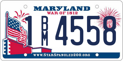 MD license plate 1BM4558