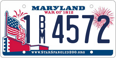MD license plate 1BM4572
