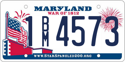 MD license plate 1BM4573