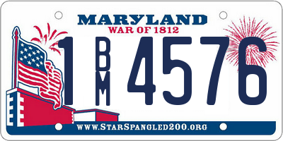 MD license plate 1BM4576