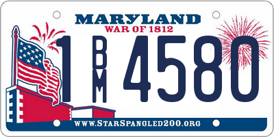 MD license plate 1BM4580