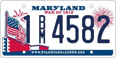 MD license plate 1BM4582