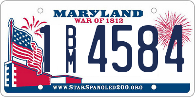 MD license plate 1BM4584