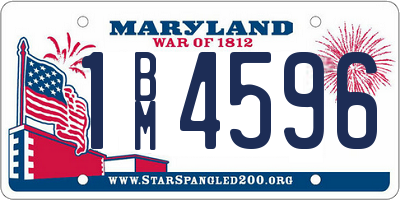 MD license plate 1BM4596