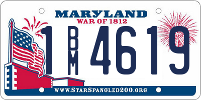 MD license plate 1BM4619