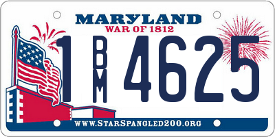 MD license plate 1BM4625