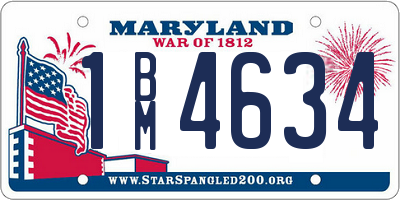 MD license plate 1BM4634