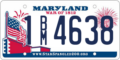 MD license plate 1BM4638