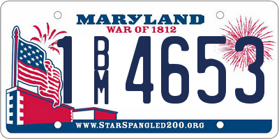 MD license plate 1BM4653