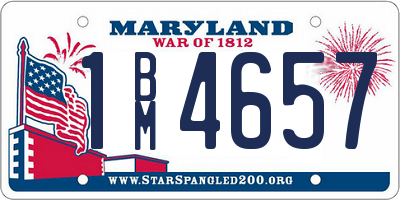 MD license plate 1BM4657