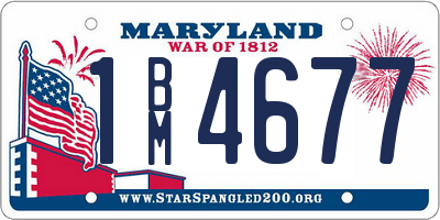 MD license plate 1BM4677