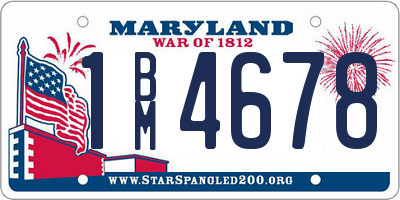 MD license plate 1BM4678