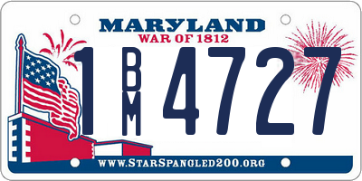 MD license plate 1BM4727