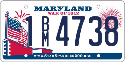 MD license plate 1BM4738
