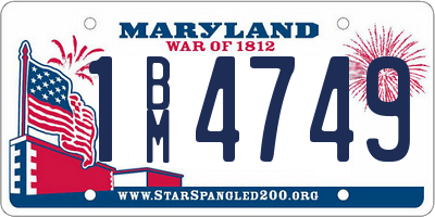 MD license plate 1BM4749