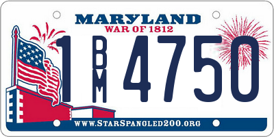 MD license plate 1BM4750