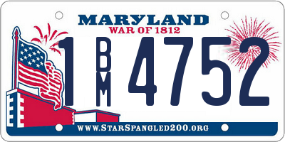 MD license plate 1BM4752