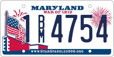 MD license plate 1BM4754