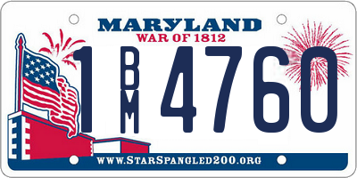 MD license plate 1BM4760