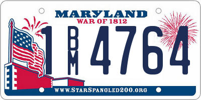 MD license plate 1BM4764