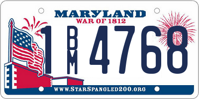 MD license plate 1BM4768