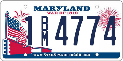 MD license plate 1BM4774