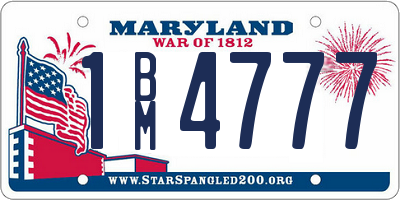 MD license plate 1BM4777