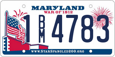 MD license plate 1BM4783