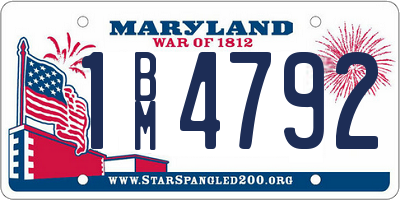 MD license plate 1BM4792