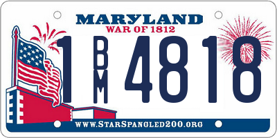 MD license plate 1BM4818