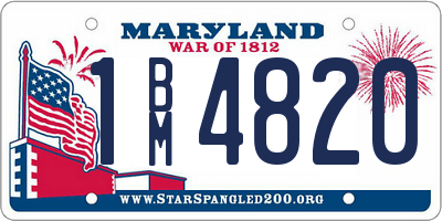 MD license plate 1BM4820