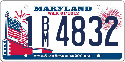 MD license plate 1BM4832