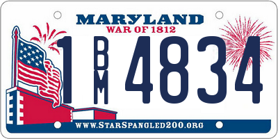 MD license plate 1BM4834