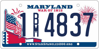 MD license plate 1BM4837