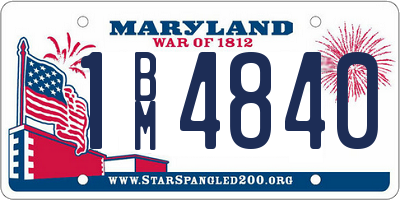 MD license plate 1BM4840