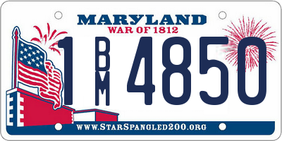 MD license plate 1BM4850