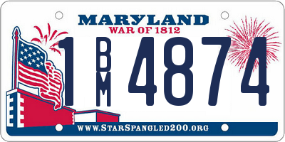 MD license plate 1BM4874