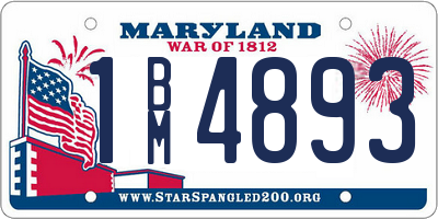 MD license plate 1BM4893