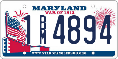MD license plate 1BM4894