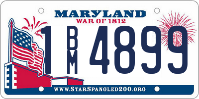 MD license plate 1BM4899