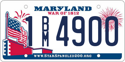 MD license plate 1BM4900